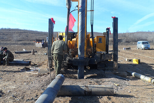 Drilling wells in the mountains